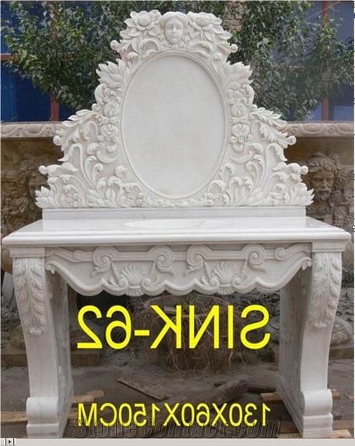 Greece White Marble Carved Sinks & Basins
