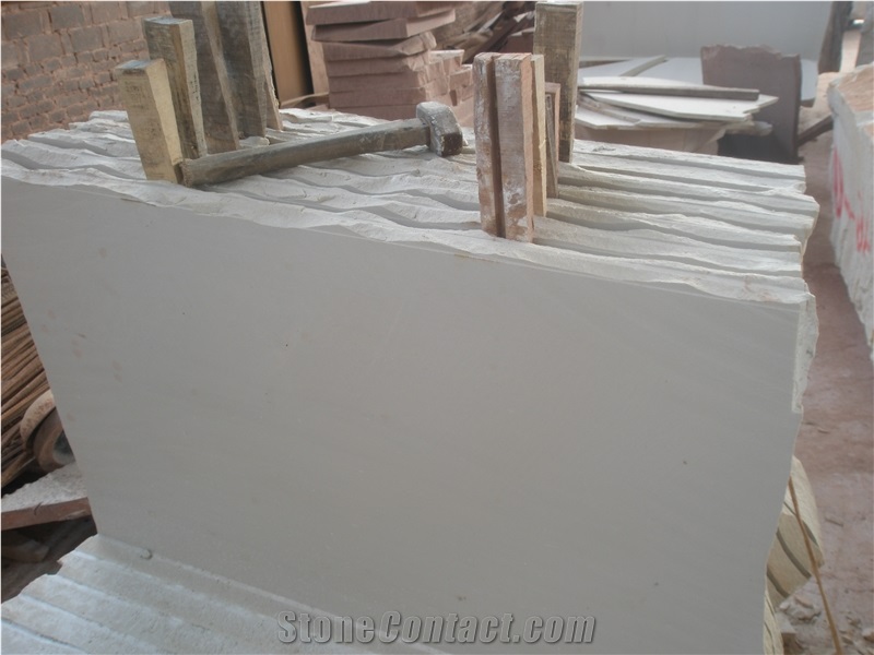 Yunan White Sandstone Polished Tiles, China White Sandstone