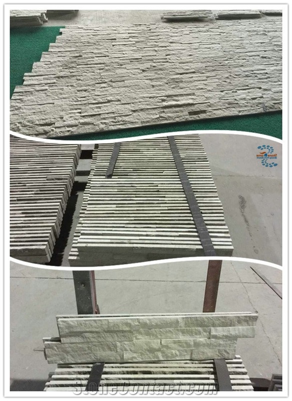 China White Slate Stacked Stone Panels, White Slate Slate Tiles & Slabs