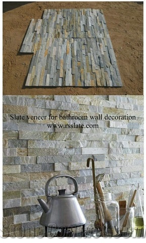 Slate for Kithchen Wall Decoration, Beige Slate Kitchen Design