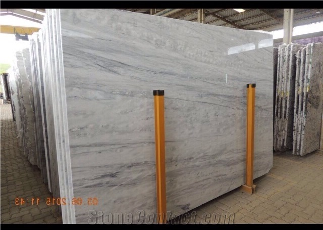 Shadow Storm White Marble Slabs