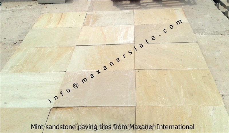 Mint Sandstone Paving Tiles