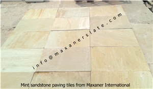 Mint Sandstone Paving Tiles