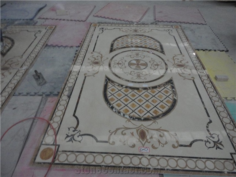 China Multicolor Marble Water Jet Medallion