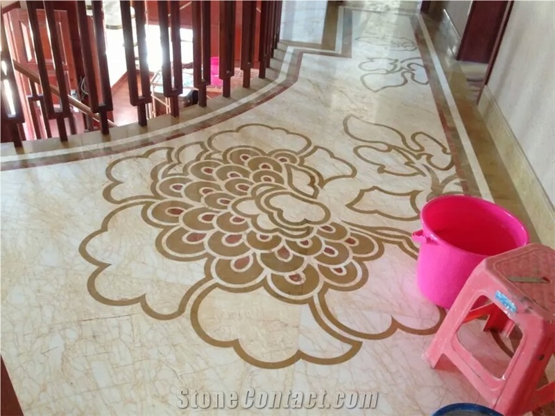 China Round Marble Water Jet Medallion Flooring