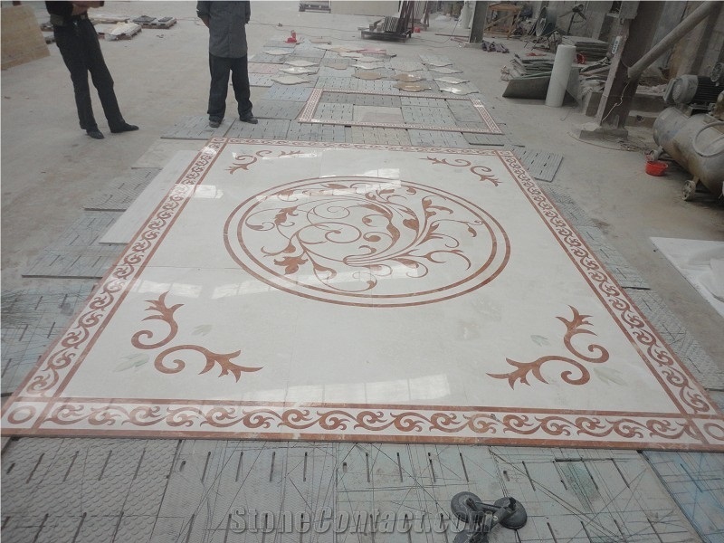 Water Jet Square Marble Medallion