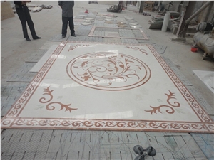 Water Jet Square Marble Medallion