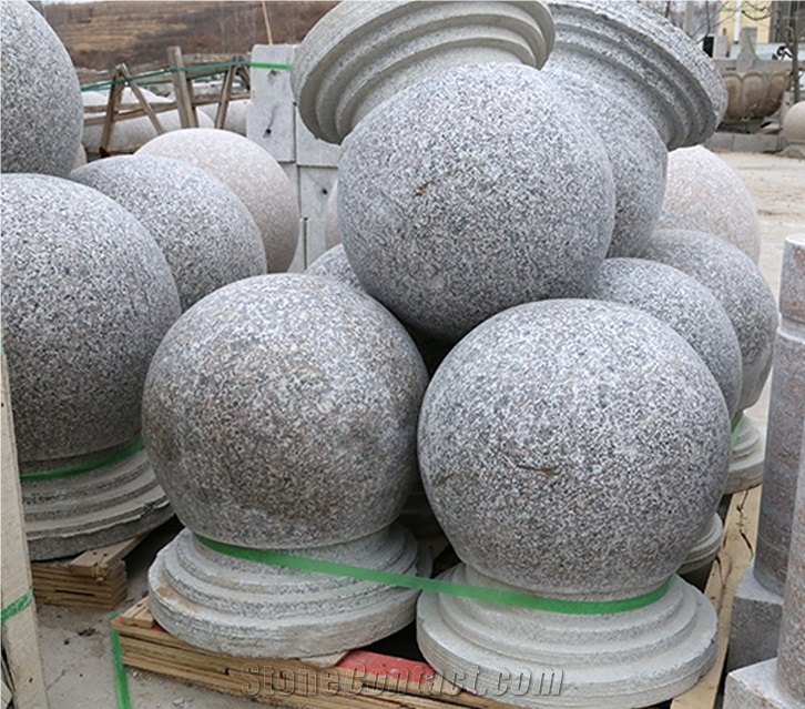 China Grey Granite Natural Decorative Garden Stone Ball, Fountain Sphere Ball