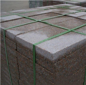 China Red Granite Cube Stone Road Paver