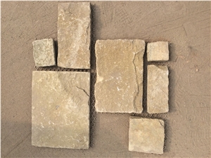 Yellow Limestone Cube Stone,Cobble Stone
