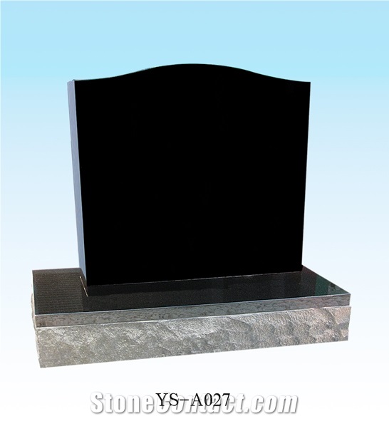 Black Granite Upright Tombstone