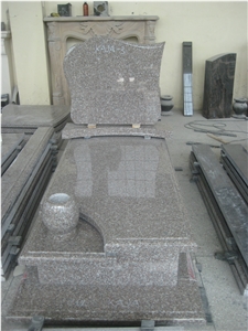 Grey Granite Graved Headstone & Tombstone
