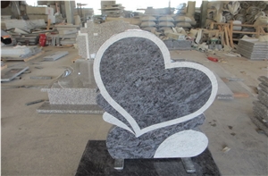 Heart Shape Granite Grey Tombstones, Grey Granite Monument & Tombstone