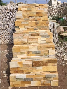 Beige Sandstone Cultured Stone Z Shape Wall Cladding Stack Stone Veneer