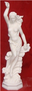 China White Marble Western Woman Sculpture Naked Sex Washing Woman, White Marble Sculpture & Statue