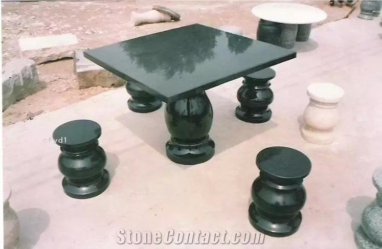 External Street Outdoor Garden Stone Tables and Seat Bench