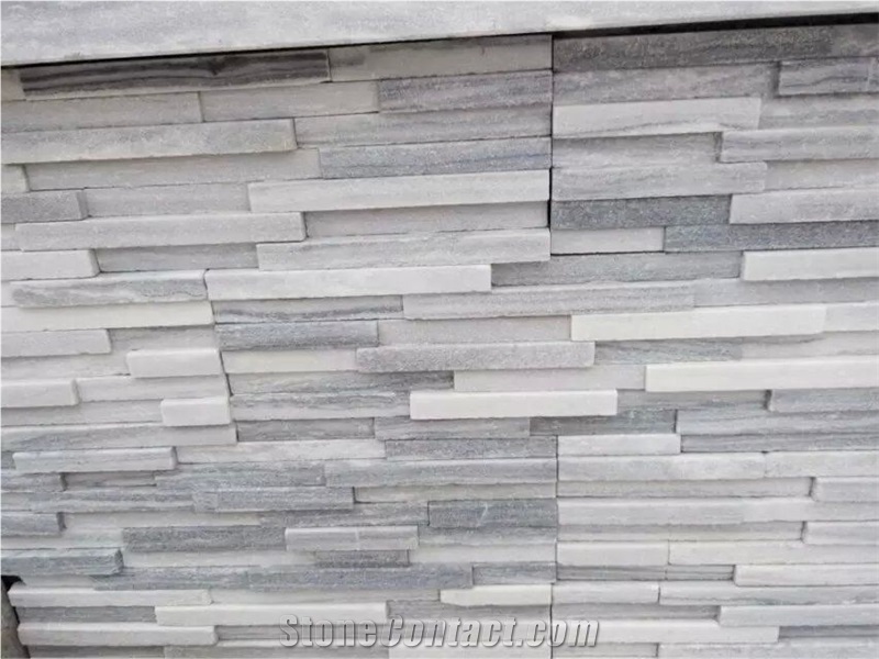 Grey White Marble Cloudy White Grey Marble Culture Stone Wall Cladding Panel Veneer