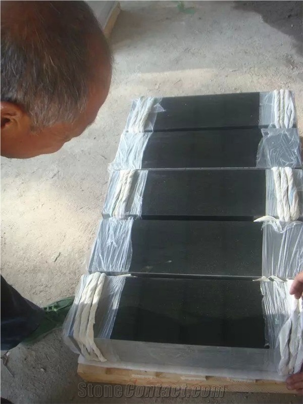 Hebei Black Granite Tombstones Kerbstones Base Cheap Prices Counter Tops