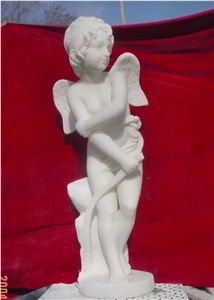 Marble Carving Children Angel,Boy Sculpture,Beige Marble Carving Children