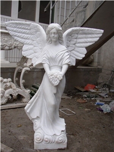 Marble Hand Carving Angel Han White Marble Sculptures & Statues