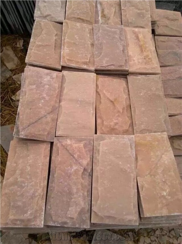Red Sandstone Mushroom Tiles Slabs for Wall Natural Surface