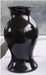 Shanxi Black Absolutely Black China Black Granite Western Style Grave Vases Urns Crosses