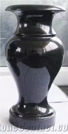 Shanxi Black Absolutely Black Granite Vases Urns Crosses Western Style Russian Style
