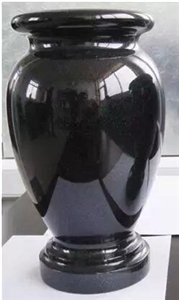 Shanxi Black Absolutely Black Granite Vases Urns Crosses Western Style Russian Style