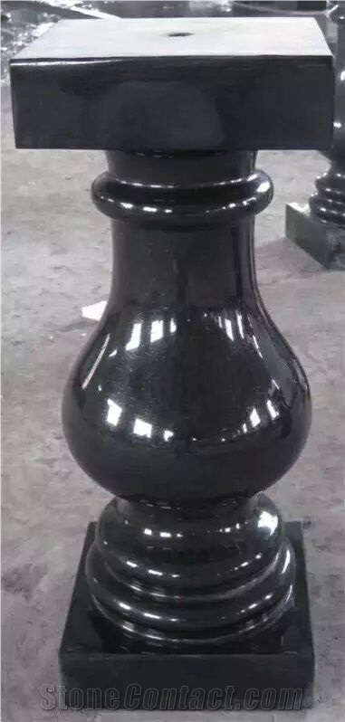 Shanxi Black Granite Western Style Grave Vases Urns Candle Plates