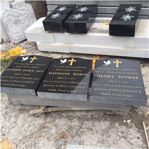 Usa, Europe, Russia Style Black Granite Tombstones,Shanxi Black Granite Headstone
