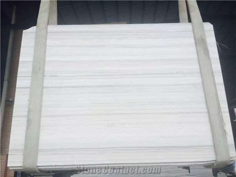 White Crystal Wooden Veins Marble Big Slabs Cheap Prices