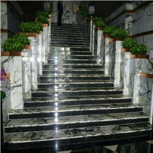 Arabescato Chia Marble Stairs,White Marble Steps