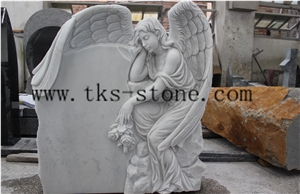 Angel Monument & Tombstone,White Black Grey Headstones