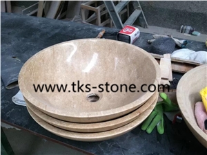 Beige Marble Basins & Sinks,Round Basins,Round Sinks,Bathroom Sinks,Natural Stone Sinks&Basins