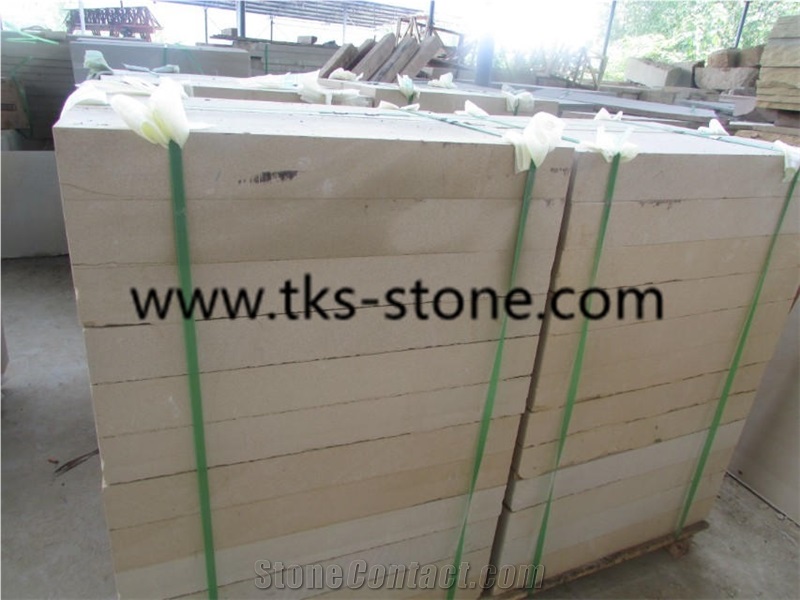 Beige Sandstone Tiles & Slabs,China Yellow Sandstone Cut to Size