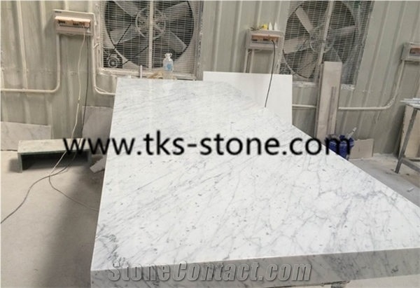 Bianco Carrara Marble Kitchen Counterops,Italy White Marble Bar Tops,Carrara White Marble Kitchen Island Tops