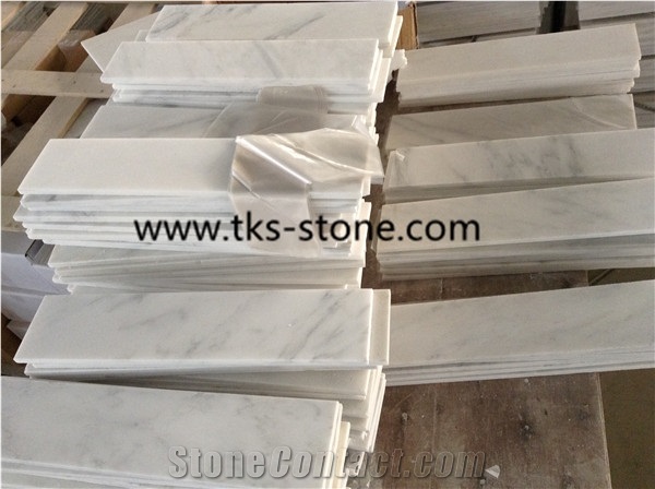 Bianco Carrara White Marble,White Background Carrara White Marble,Mosaics,6"X18" Tiles,12"X12"Tiles,4"X18"Tiles,24"X24"Tiles,18"X18"Tiles