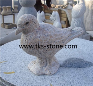 Bird Sculptures & Statues,Animal Sculptures,Beige Granite Bird Sculpture