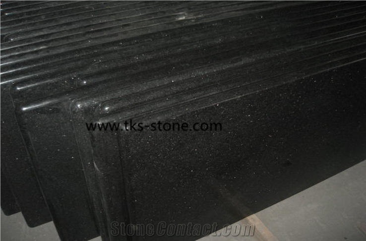 Black Galaxy Granite Kitchen Countertop, India Black Granite Kitchen Worktops