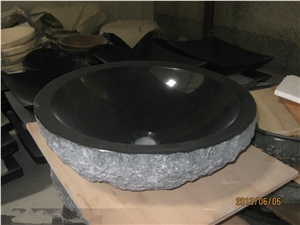 Black Granite Basins & Sinks,Round Basins,Round Sinks,Bathroom Sinks,Natural Stone Sinks & Basins