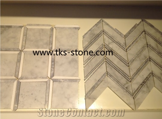 Calacatta Gold Marble Mosaic Tiles, Italy White Marble Mosaic, Calacatta White Marble Mosaic Tiles, Hexagon Marble Mosaic Tiles,Stips Mosaics, Herringbone Mosaics