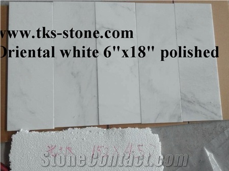 Carrara White Marble 6"X18 Polished,Dynasty White Marble,Oriental White Marble