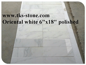 Carrara White Marble 6"X18 Polished,Dynasty White Marble,Oriental White Marble