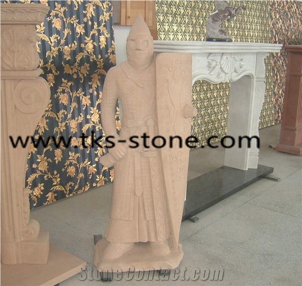 China Beige Sandstone Soldier Sculpture,Roman Soldier Sculptures,Soldier Statue,Beige Sandstone Sculptures, Soldier Carving, Granite Sculpture Beige Sandstone Statues