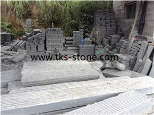 China Black G654 Granite Pineapple Palisade Rough Picked,Competitive Price G654 Palisade Pineappled