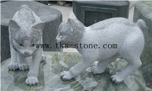 China Black Granite Cat Sculptures /Alley-Cat/Animal Sculptures
