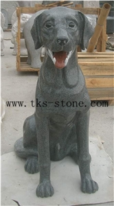 China Black Granite Dog Carving/ Chongwu Sculpturseanimal Sculptures