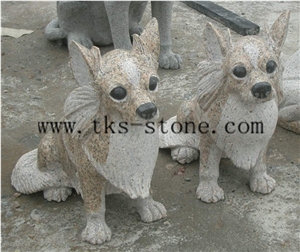 China Black Granite Dog Carving/ Chongwu Sculpturseanimal Sculptures