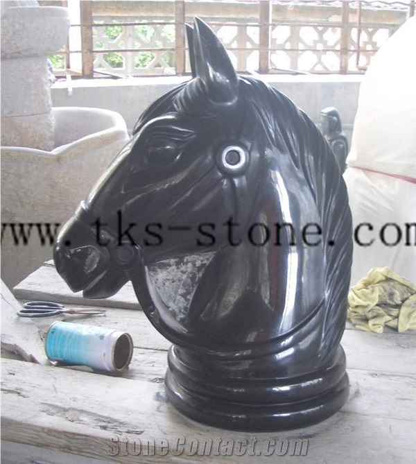 China Black Granite Head Statues/Horse"S Head/Dragon"S Head /Tiger Head