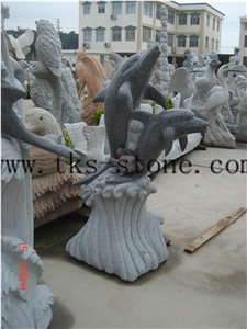 China Black Granite Porpoise Sculptures/ Dolphin Carving/ Delphinus Delphis Sculpturse/Dolphins Jumping/Chinese Carving